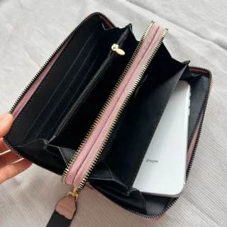 Bordada Feminina Carteira em 2 Zíper - Preto1102