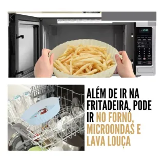Assadeira Flexível em Silicone para Fritadeira Air Fryer - Lavável e de alta qualidade - QUADRADO VERMELHO
