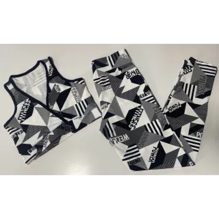 Conjunto de malhar fitness: calça legging e top cropped suplex - Estampa (DC) 13