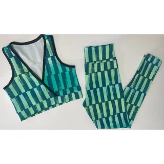 Conjunto de malhar fitness: calça legging e top cropped suplex - Estampa (DC) 13