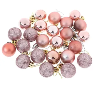 Decoração Natalina Bolas de Árvore Enfeites - Conjunto com 7 Bolas - Bronze