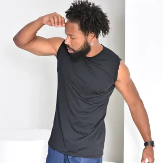 Camiseta Fitness Masculina Regata Premium Dry Fit para Treino e Academia - Preto