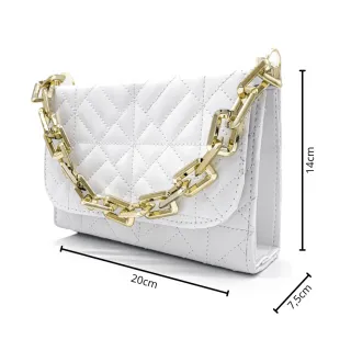 Alça de Mão e Transversal Bolsa Feminina Luxo com Corrente - luxo preta