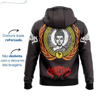 Blusa de Treino Moletom TWIN Tiger Muay Thai Thailand Boxe JiuJitsu Academia Atleta Futuro Competição Luta - Preto
