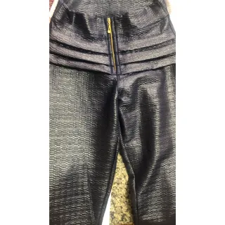 Cintura Alta Calça Legging Levanta Bumbum Com Ziper Cirre - Marrom  Claro