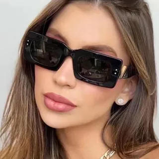 Óculos de Sol Quadrados Sobredimensionados: Moda Tendência V Decoração para Mulheres - C1