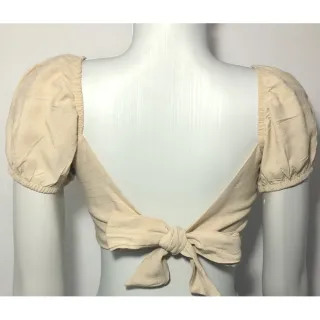 Ciganinha Feminina Cropped de Amarrar nas Costas - Marrom