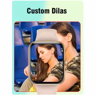 Relógio Inteligente Esporte Impermeável Smartwatch - Tela Grande 1.83 polegadas para Homens e Mulheres - Silicone-dourado