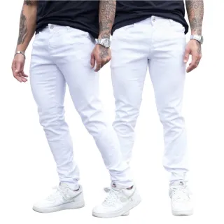 Acabamento Top Calça Jeans Masculina Branca Não Transparente - Calça Jeans Branca Lisa