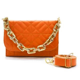 Alça de Mão e Transversal Bolsa Feminina Luxo com Corrente - luxo preta