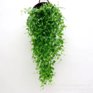 Decoração com Planta Artificial Pendurada - Folhagem Verde para Parede - KIT COM 4 FL-6692 VERDE