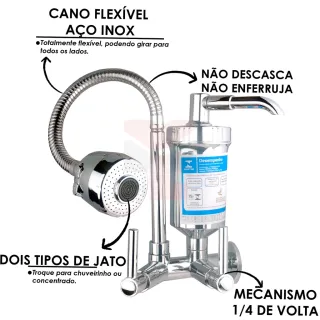 Torneira Parede Cozinha Filtro Gourmet 1/4 Volta C-66 - Único