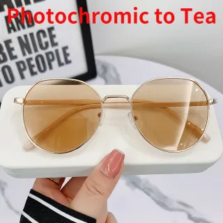 Óculos Feminino Fotocromáticos Anti-Radiação Azul Plamis Metálico Preto - Prata