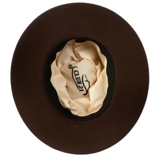 Novidade Unissex: Chapéu Fedora Clássico Café de Feltro com Aba Dura 7cm - GG