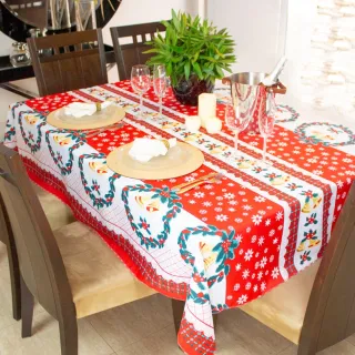 Toalha de Mesa Importada Natalina Luxo Retangular 2,10m x 1,50m - Modelo 9
