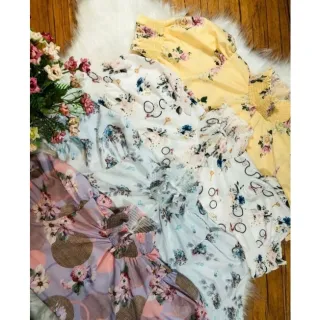 Moda Evangélica Social: Blusa Manga Curta Blusinha - Estampada azul