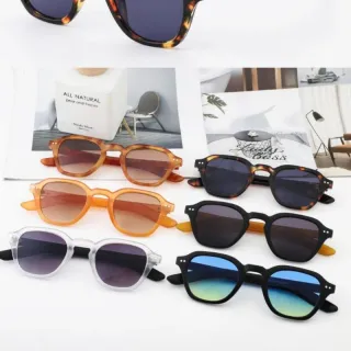 Proteção UV400 Oculos de Sol Redondo Unisex Vegas - C3