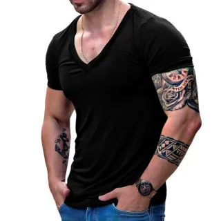 Decote V Funda Camisa Masculina Slim Fit Básica - Vinho