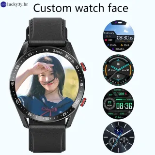 Relógio inteligente FILIEKEU com tela AMOLED e chamada bluetooth - Smartwatch multifuncional de luxo para Android IOS + caixa - Casca de Laranja