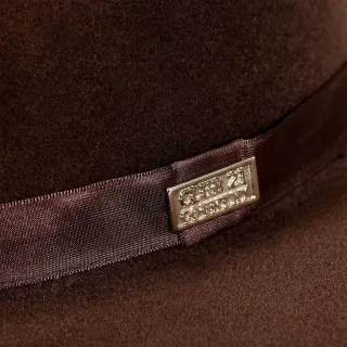 Novidade Unissex: Chapéu Fedora Clássico Café de Feltro com Aba Dura 7cm - GG