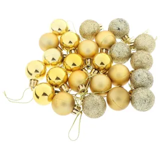 Decoração Natalina Bolas de Árvore Enfeites - Conjunto com 7 Bolas - Bronze