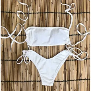 Moda Blogueira: Biquini Feminino Canelado Suplex Cropped Asa Delta - Onça Lilas