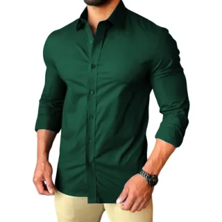 Camisa Masculina Luxo Slim Fit - Pronta Entrega Frete Grátis - Azul Claro