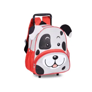Clio Pets Zoo Animais Mochila Infantil Escolar c/ Rodinhas - Cachorro Vermelho
