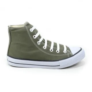 Confortável Tênis All Star Cano Alto Verde Militar Masculino e Feminino - 40