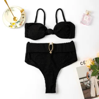 Biquíni estilo cintura alta 2023 HT XX19 - Vest Estiloso - Preto