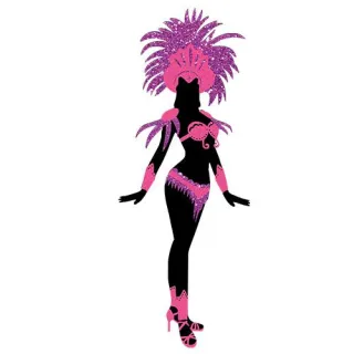 Decoração de Carnaval - Painel Silhueta Passista - Passista 01