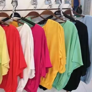 Moda verao blusa manga curta Duna - Vermelho