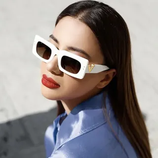 Óculos de Sol Quadrados Sobredimensionados: Moda Tendência V Decoração para Mulheres - C1