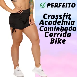 Short fitness suplex com corda lateral - ideal para malhar - estampa neutra