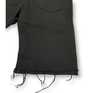 Promoção Bermuda Masculina Jeans Barato Preto Branco Desfiado - Branco