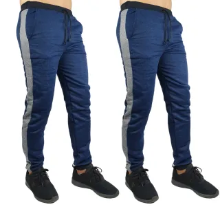 Fitness Calça Masculina Kit 2 Esporte Academia Moletom - 1 Preta 1 Azul