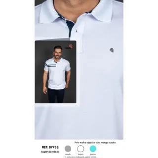 Promoção Camisa Polo Masculina Premium Algodão - CORES SORTIDAS - 87796