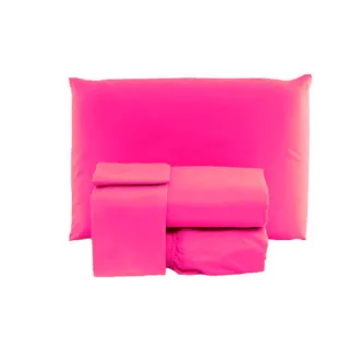 Completo Jogo de Lençol Queen Casal - Cores Variadas - Pink