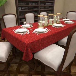Promoção Toalha de Mesa Renda de Natal para 6 Cadeira - Único
