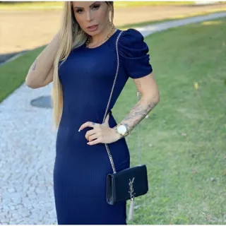 Vestido Princesa Manga Midi Evangélico - Rose