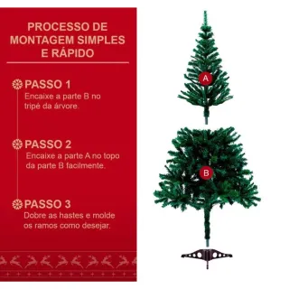 Pinheiro Canadense Verde Decoração Natal 150cm - Raryel - com decoração completa