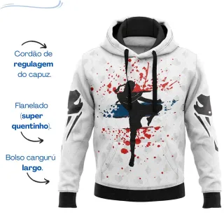 Blusa Moletom Muay Thay Lutador - Ideal para Amantes de Artes Marciais e Treino na Academia - Branco