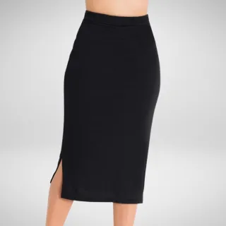 Moda Evangélica: Saia Preta Cintura Alta Midi Lápis Secretária - Lilás