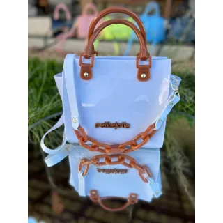 Corrente Love Bolsa Feminina Transversal - Rose/Preto