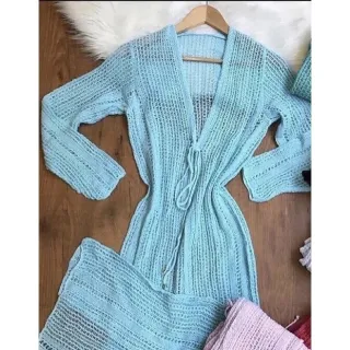 Tricot Manga Longa Saida de Praia