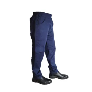 Costura Dupla Reforçada Calça de Trabalho em Brim Pesado - Azul Marinho