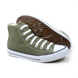 Confortável Tênis All Star Cano Alto Verde Militar Masculino e Feminino - 40
