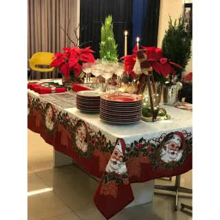 Promoção Toalha de Mesa Renda de Natal para 6 Cadeira - Único