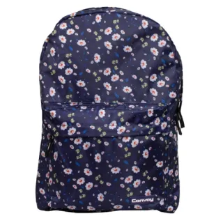 Envio Já! Mochila Universitária Casual Impermeável - Estampas Diversas - Flores Azul Claro
