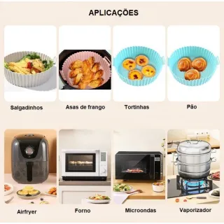 Assadeira Flexível em Silicone para Fritadeira Air Fryer - Lavável e de alta qualidade - QUADRADO VERMELHO